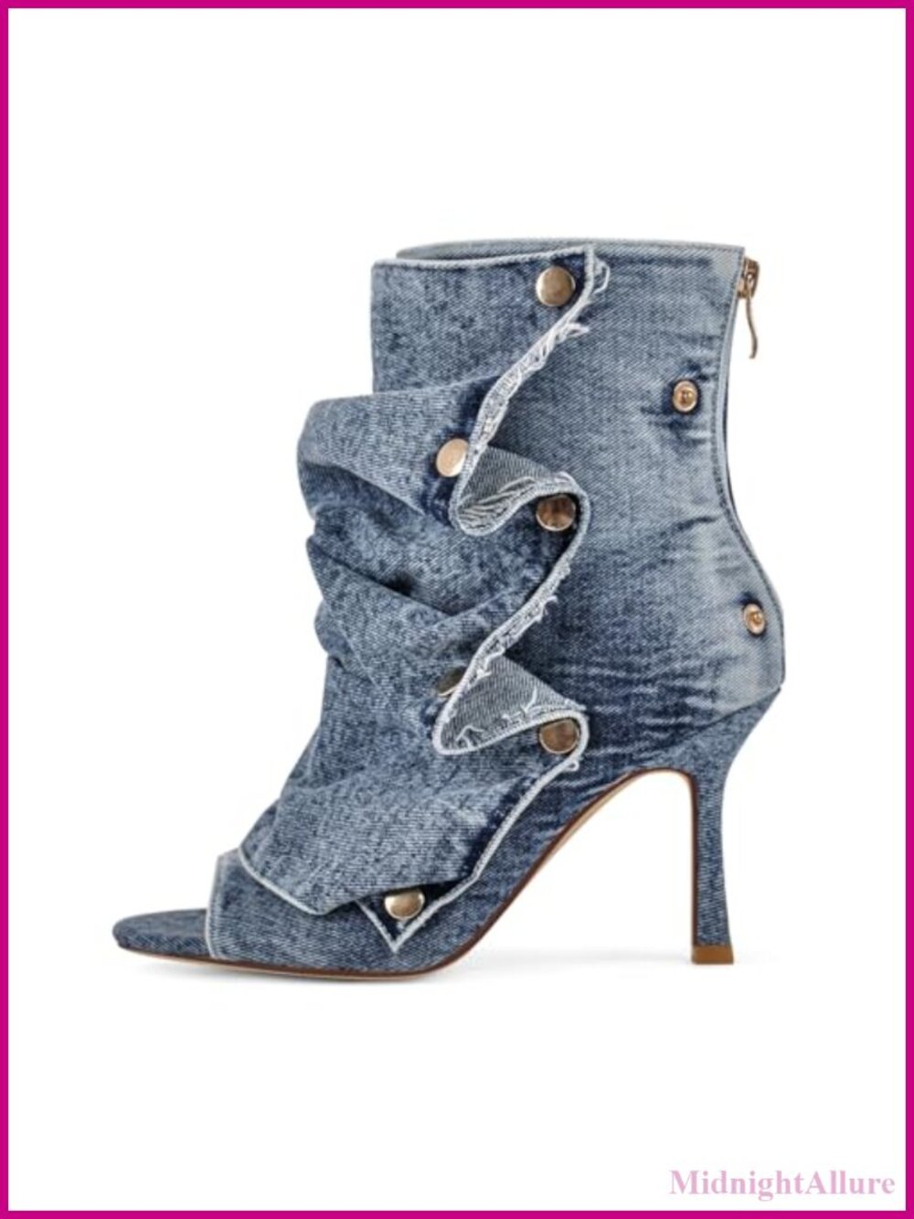 Women's Peep Toe Slouchy Ankle Booties Kitten Heel Back Zipper